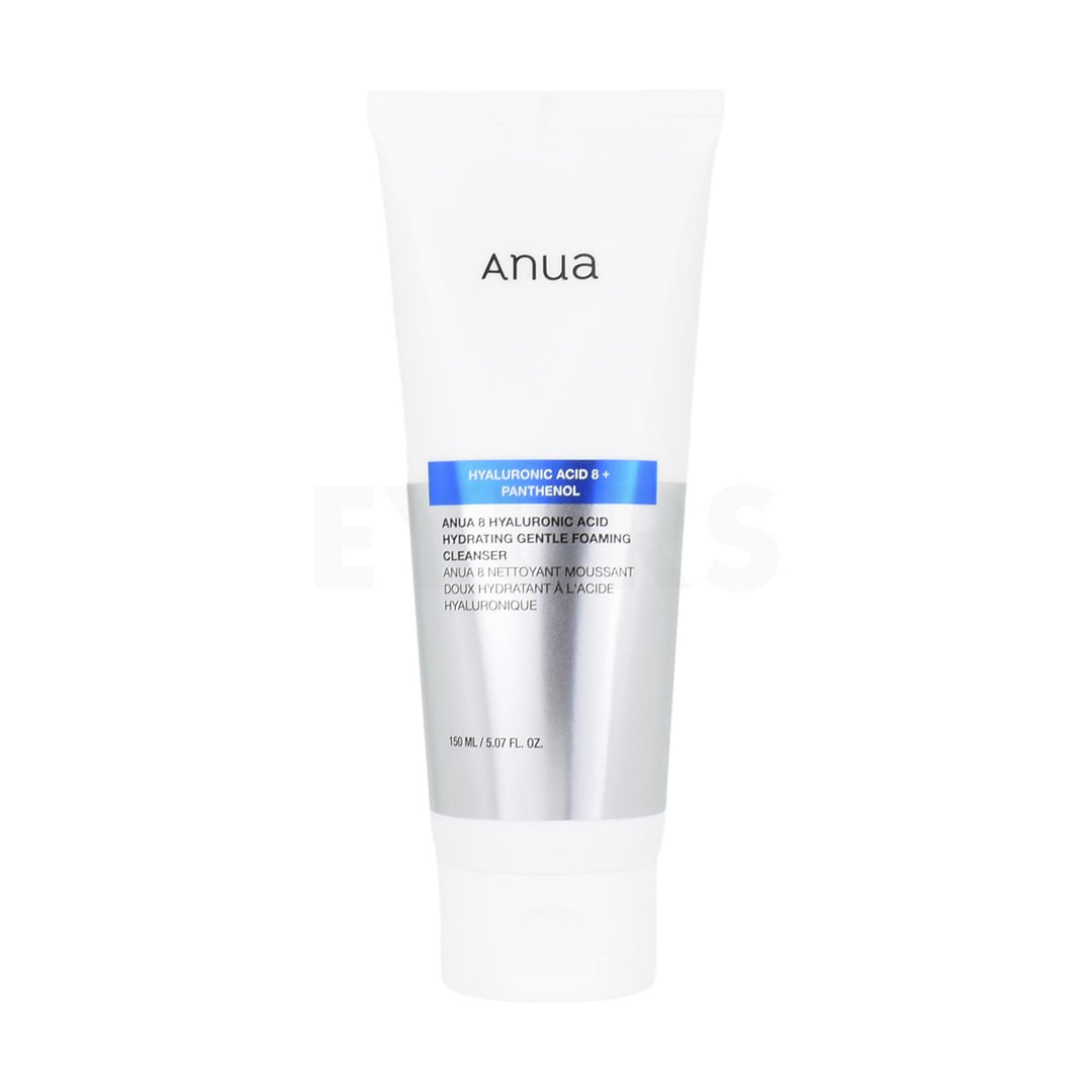 anua 8 hyaluronic acid hydrating gentle foaming cleanser front side of product