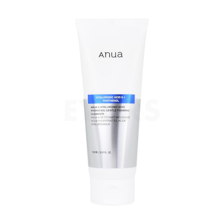 anua 8 hyaluronic acid hydrating gentle foaming cleanser front side of product