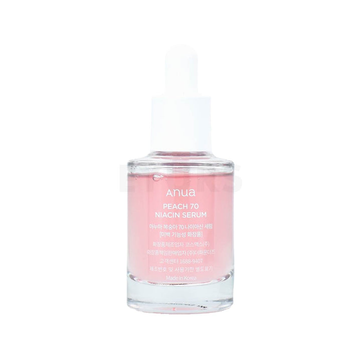 anua peach 70 niacinamide serum 30ml back of product