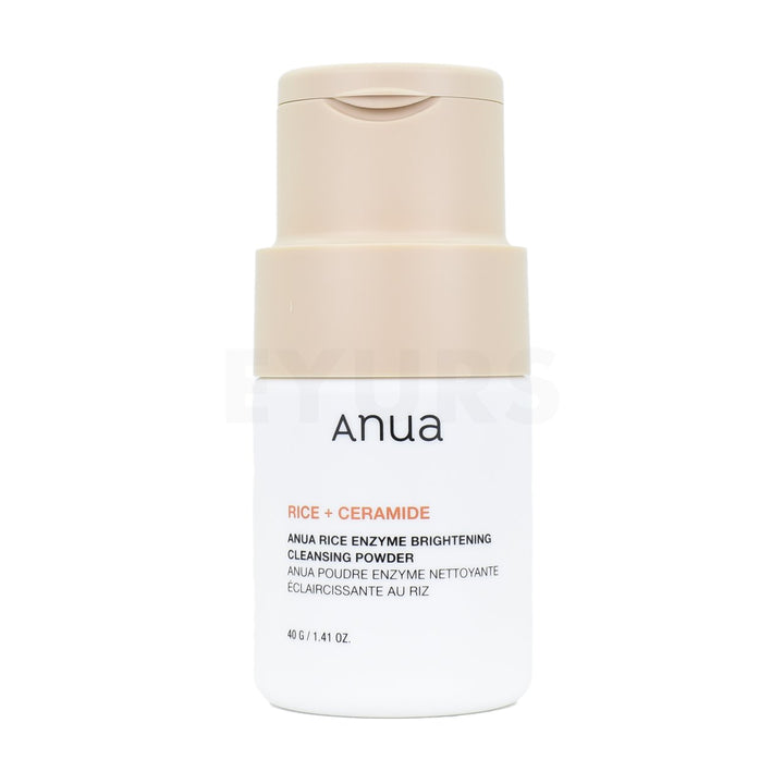 anua rice enzyme brightening cleansing powder front side of product