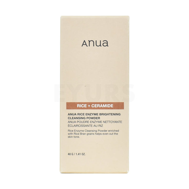 anua rice enzyme brightening cleansing powder front side packaging box