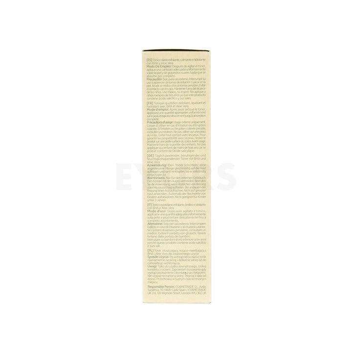 benton aloe bha skin toner left side packaging