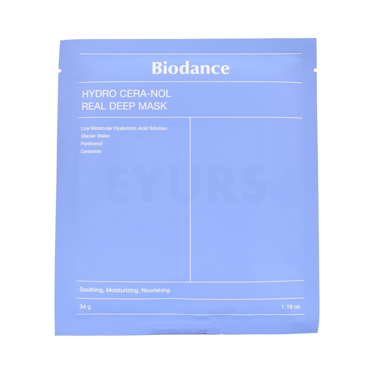 biodance hydro cera nol real deep mask front side of korean face mask