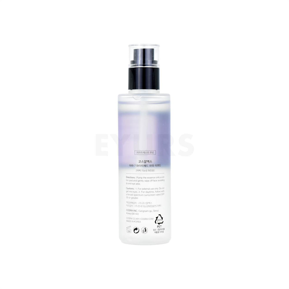 cosrx aha7 whitehead power liquid back of product