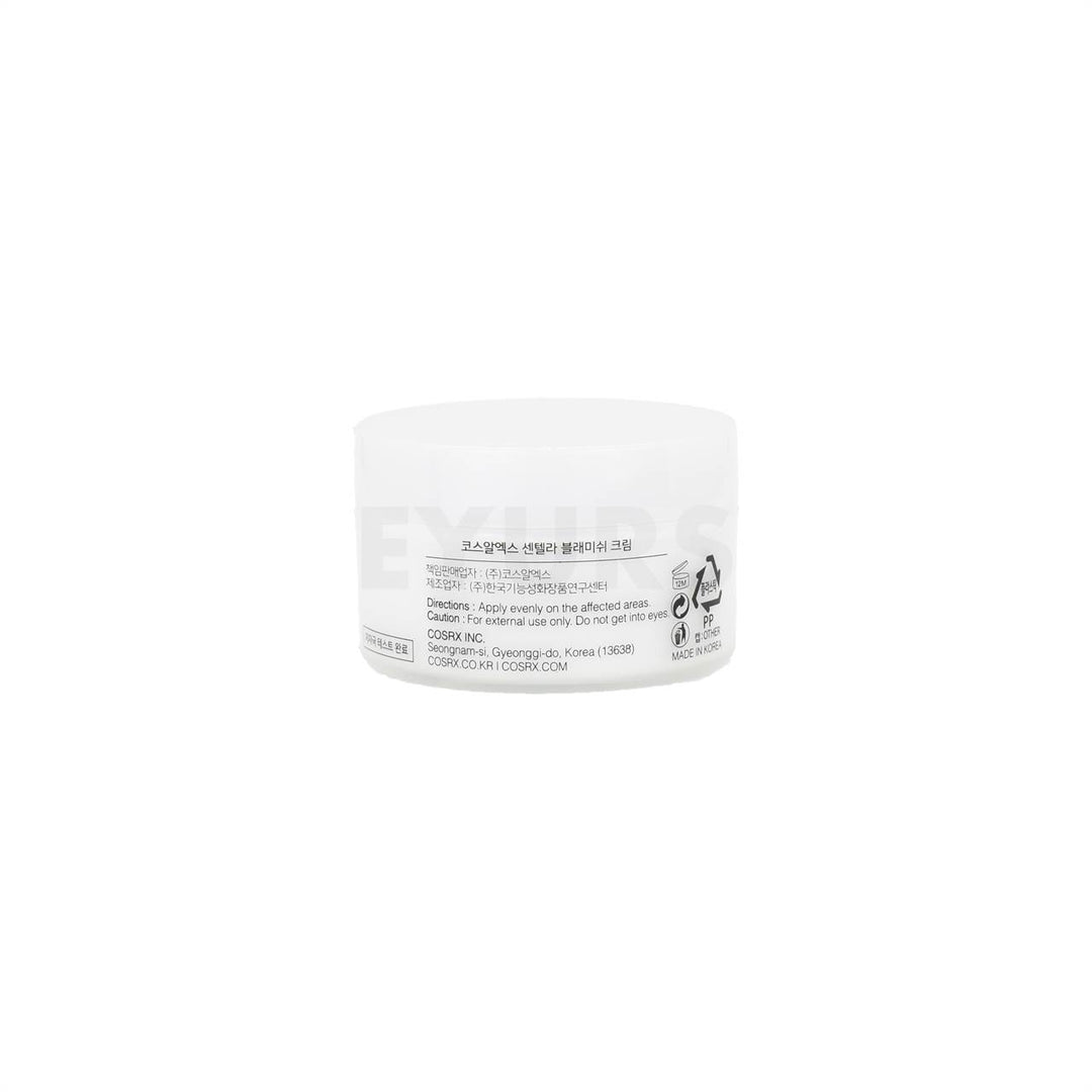 cosrx centella blemish cream back of product