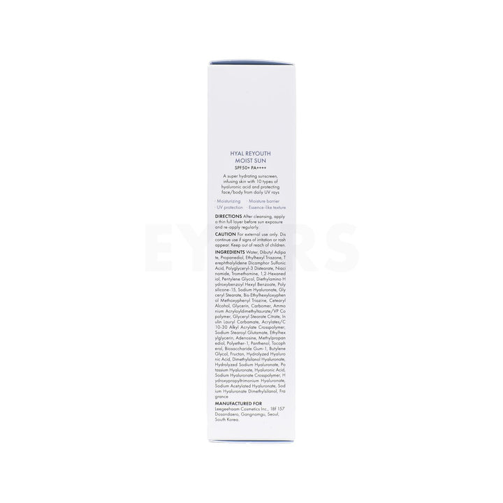 dr ceuracle hyal reyouth moist sunscreen left side packaging box