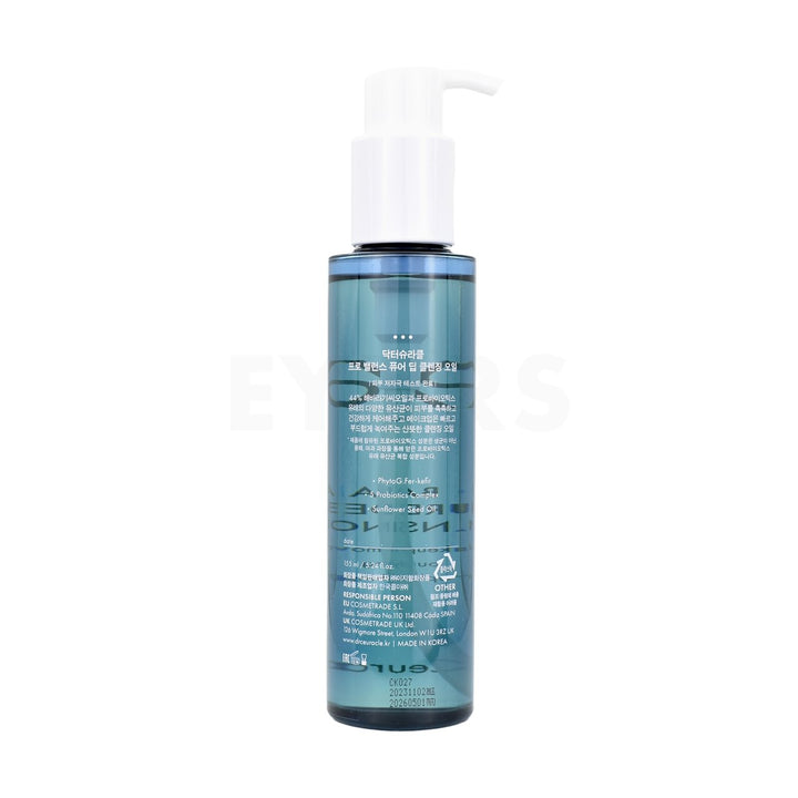 dr ceuracle pro balance pure deep cleansing oil back side of product