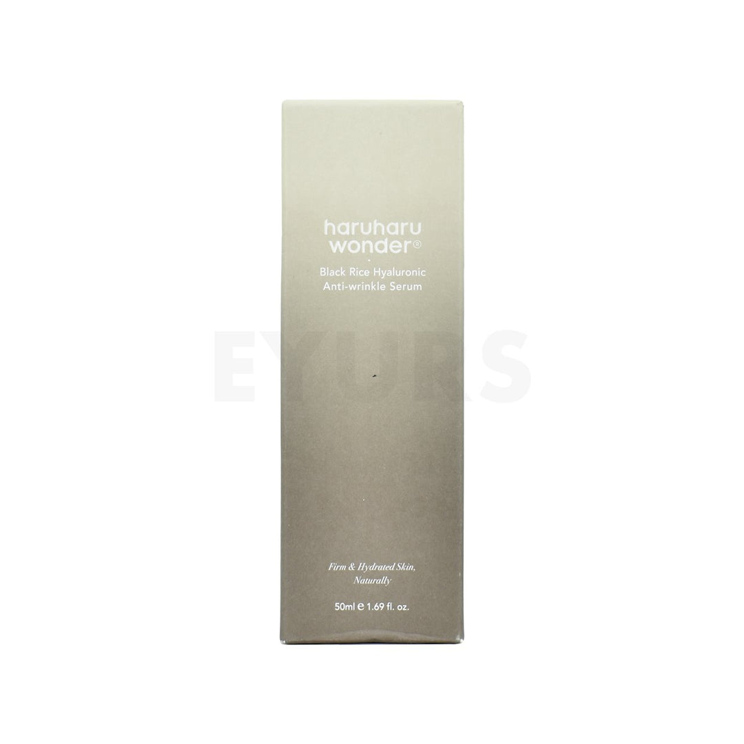 haruharu wonder black rice hyaluronic anti wrinkle serum front side packaging box