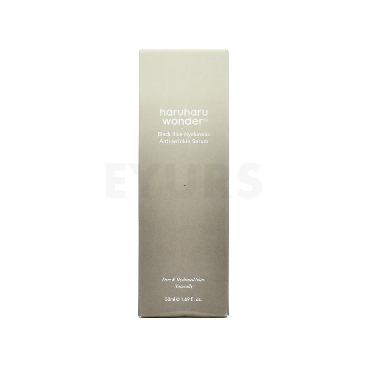 haruharu wonder black rice hyaluronic anti wrinkle serum front side packaging box