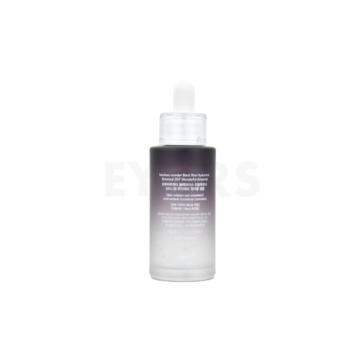 haruharu wonder black rice hyaluronic botanical 2gf wonderful ampoule back side of product