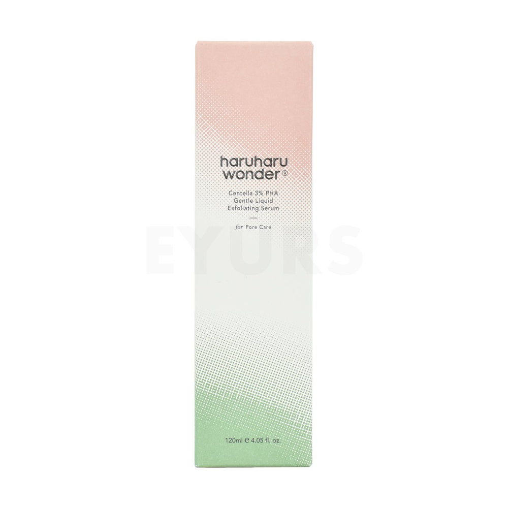 haruharu wonder centella 3 percent pha gentle liquid exfoliating serum front side packaging box