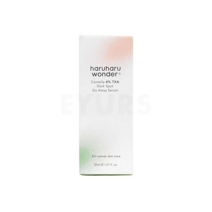 haruharu wonder centella 4 percent txa dark spot go away serum 30ml front side packaging box