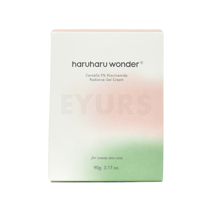 haruharu wonder centella 5 percent niacinamide radiance gel cream front side packaging box