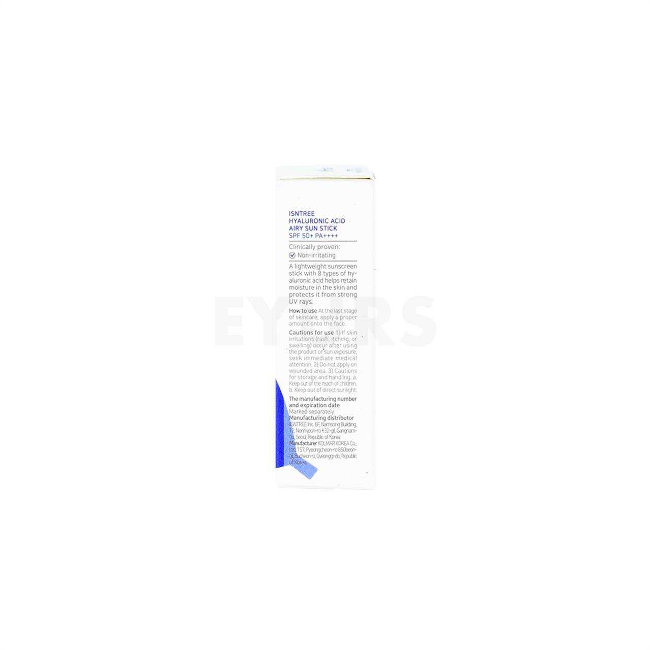 isntree hyaluronic acid airy sun stick right side packaging