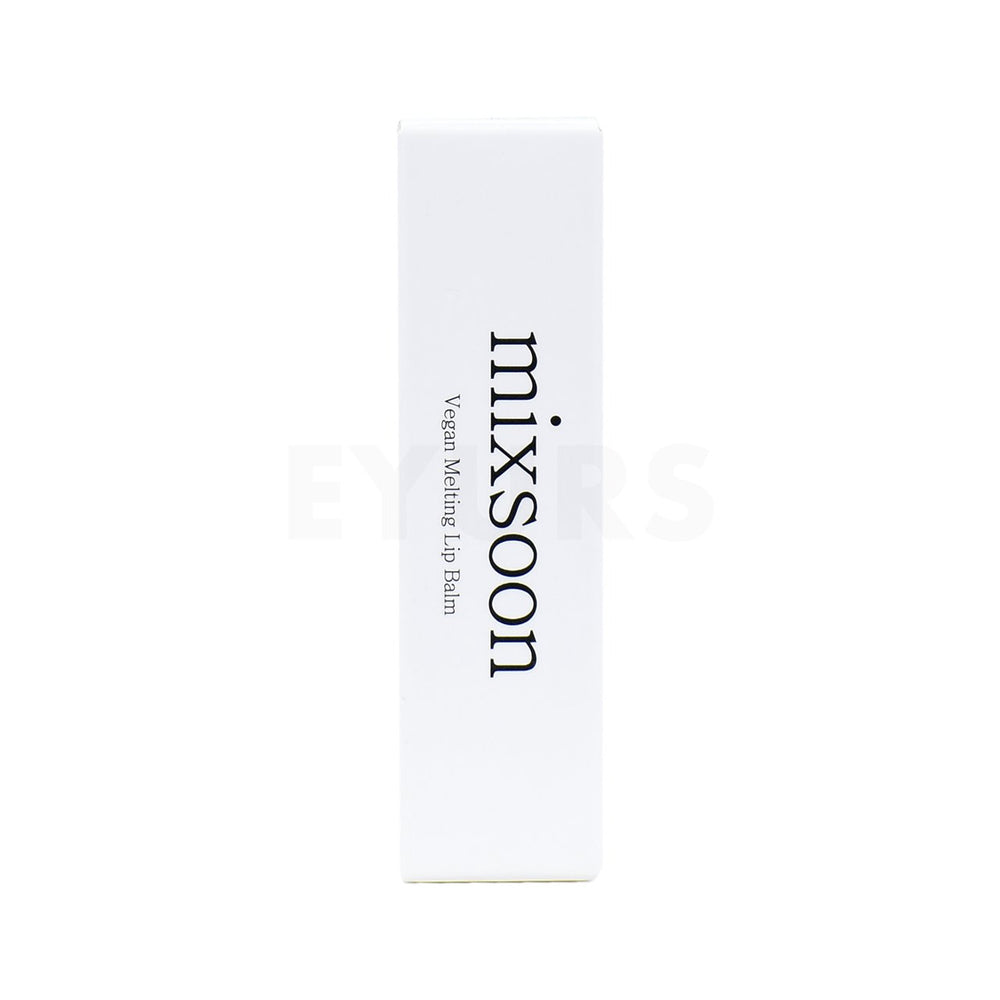 mixsoon vegan melting lip balm clear front side packaging box