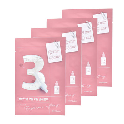 numbuzin no.3 tingle pore softening sheet mask set 4 sheets