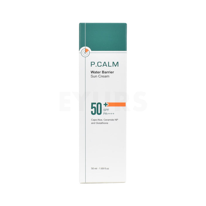 pcalm water barrier sun cream front side packaging box