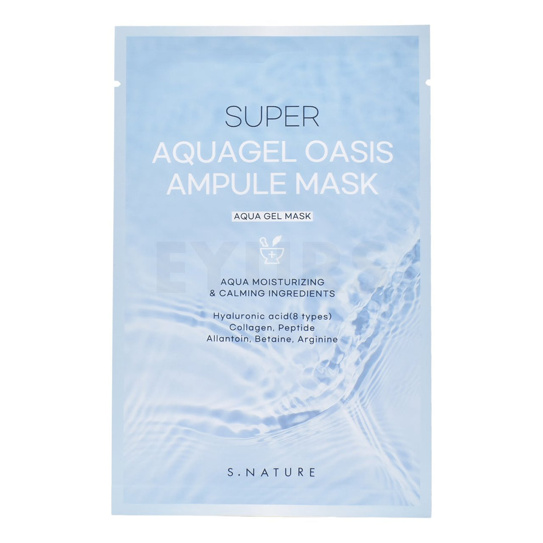 s.nature super aquagel oasis ampule sheet mask front side of sheet mask