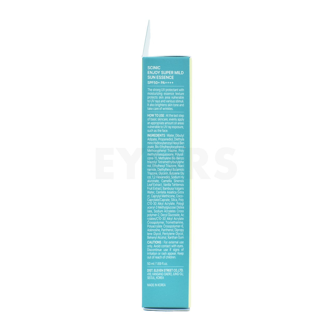 scinic enjoy super mild sun essence right side packaging