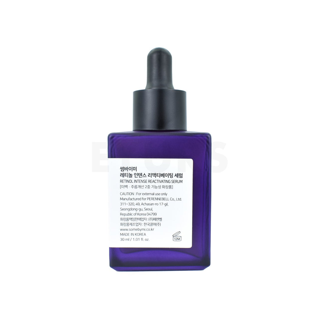 some by mi retinol intense reactivating serum 30ml back of product