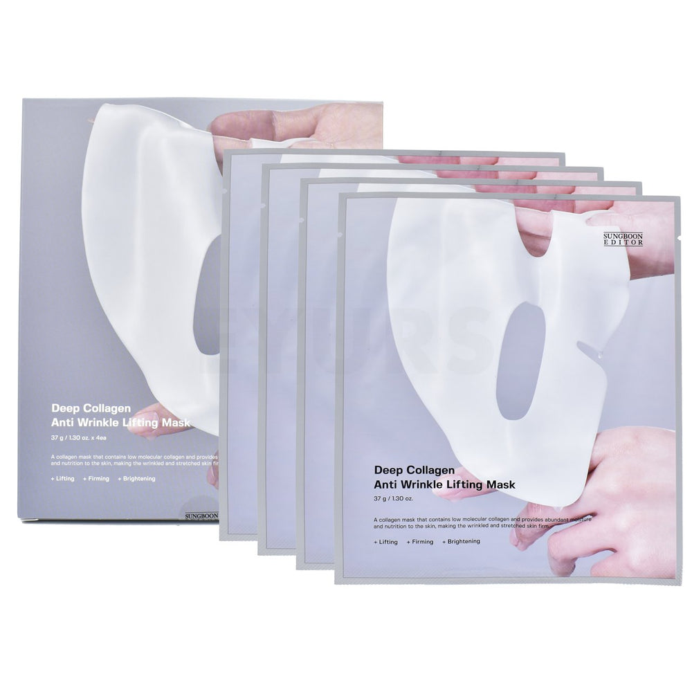 sungboon editor deep collagen anti wrinkle lifting mask one box includes four sheet masks