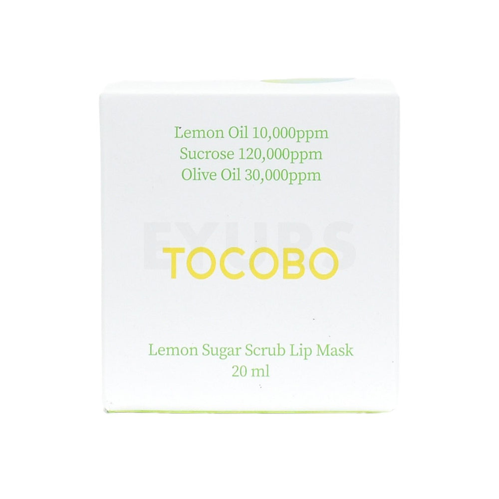 tocobo lemon sugar scrub lip mask front side packaging box