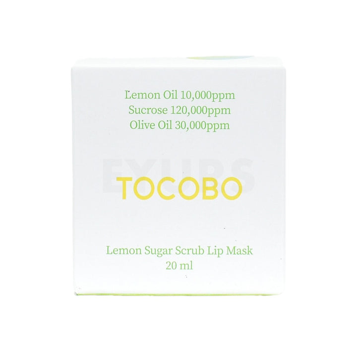 tocobo lemon sugar scrub lip mask front side packaging box