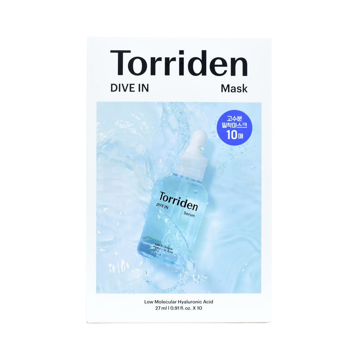 torriden dive in low molecular hyaluronic acid mask sheet front side packaging box