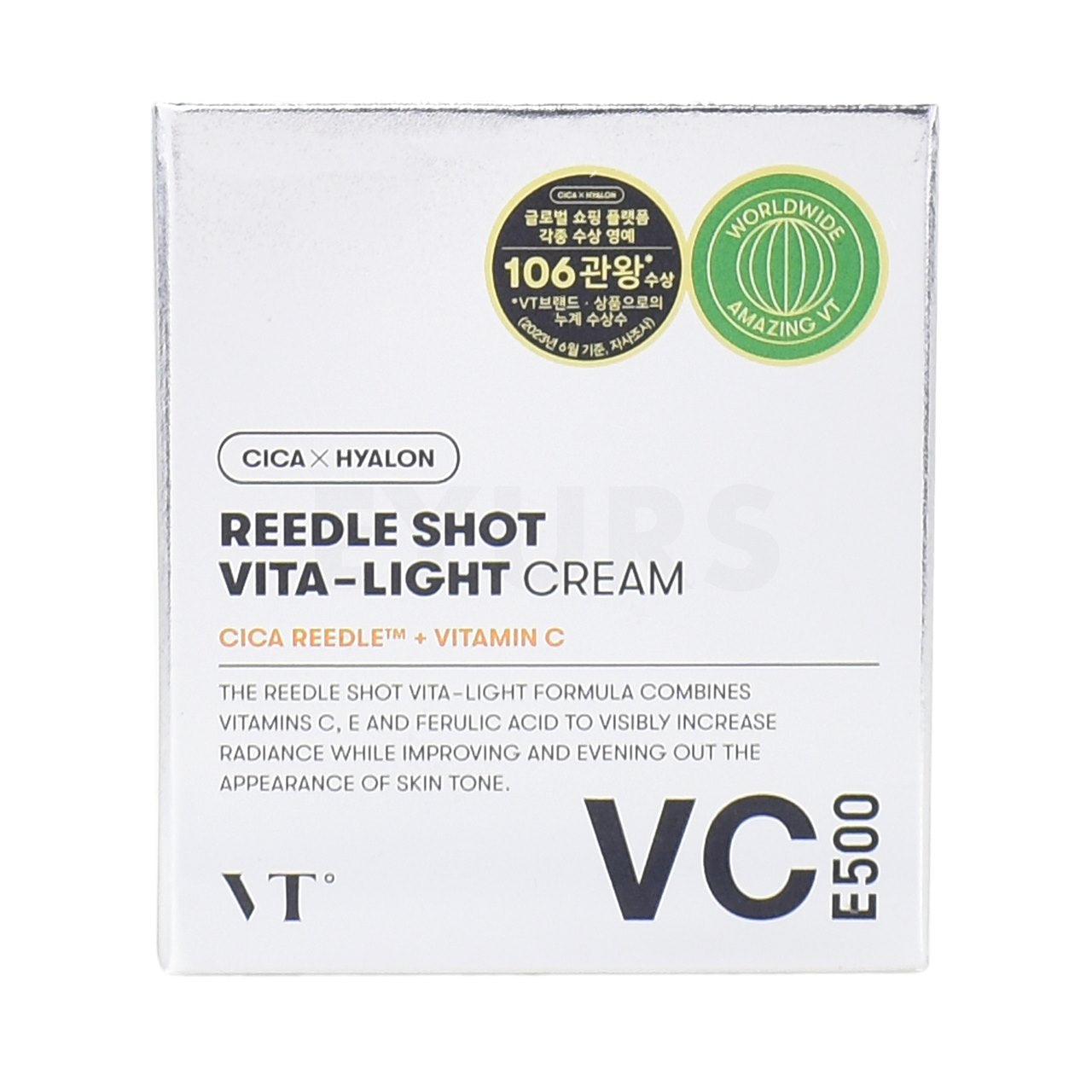 vt reedle shot vita light cream front side packaging box