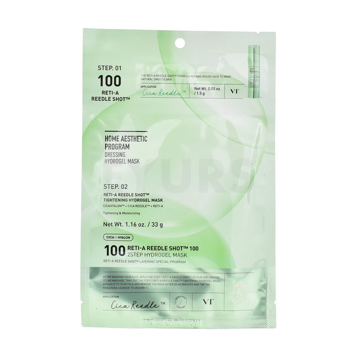 vt reti a reedle shot 100 2step hydrogel mask front side of sheet mask