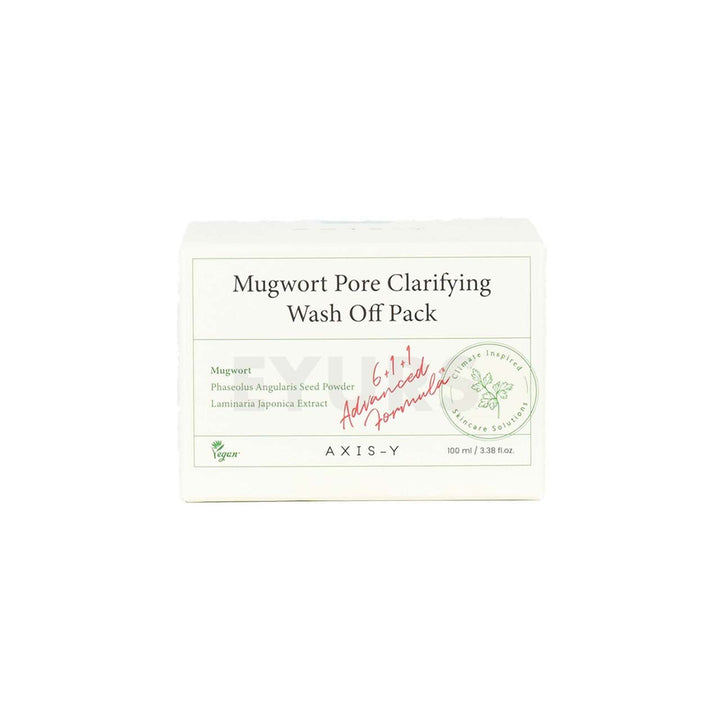 axis-y mugwort pore clarifying wash off pack front side packaging